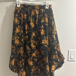 Floral Black and Gold Women's Skirt